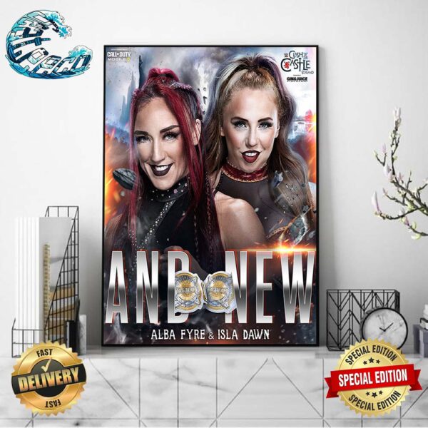 Alba Fyre And Isla Dawn And New WWE Women’s Tag Team Champions WWE Clash At The Castle Scotland 2024 Home Decor Poster Canvas