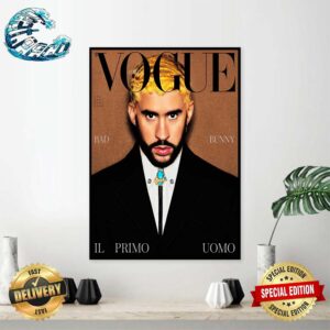 Bad Bunny Graces The Cover Of Vogue Italia By Rafael Pavarotti Home Decor Poster Canvas