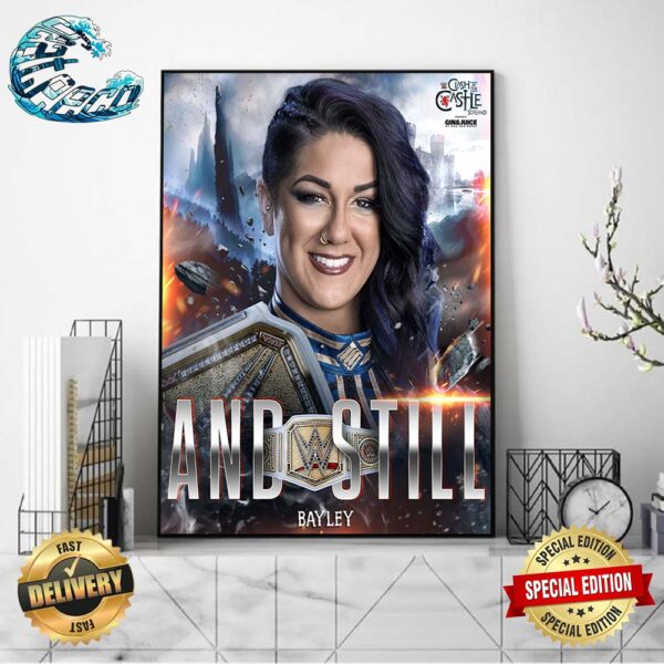 Bayley And Still WWE Women’s Undisputed Champion WWE Clash At The Castle Scotland 2024 Wall Decor Poster Canvas