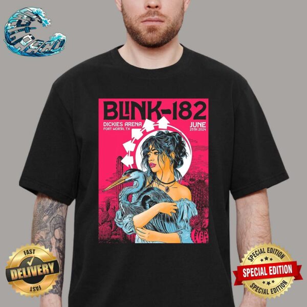 Blink-182 Poster For Tonight Show In Fort Worth Texas At Dickies Arena On June 25th 2024 Classic T-Shirt