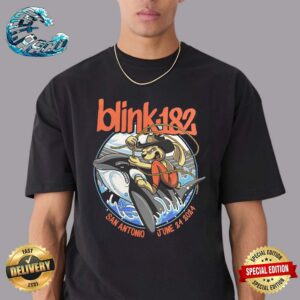 Blink-182 San Antonio Texas Tonight The Cowboy Rabit Ride The Orca Artwork At Frost Bank Center On Monday June 24th 2024 Vintage T-Shirt