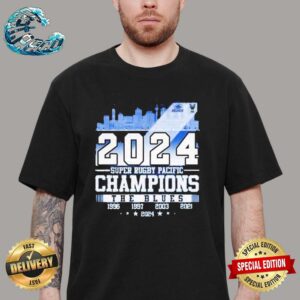 Blues Rugby Union Team Wins Super Rugby Pacific Champions 2024 Skyline Unisex T-Shirt