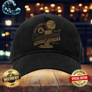 Boston Celtics 2024 NBA Finals Champions Defensive Rotation Trophy Hat Snapback Cap