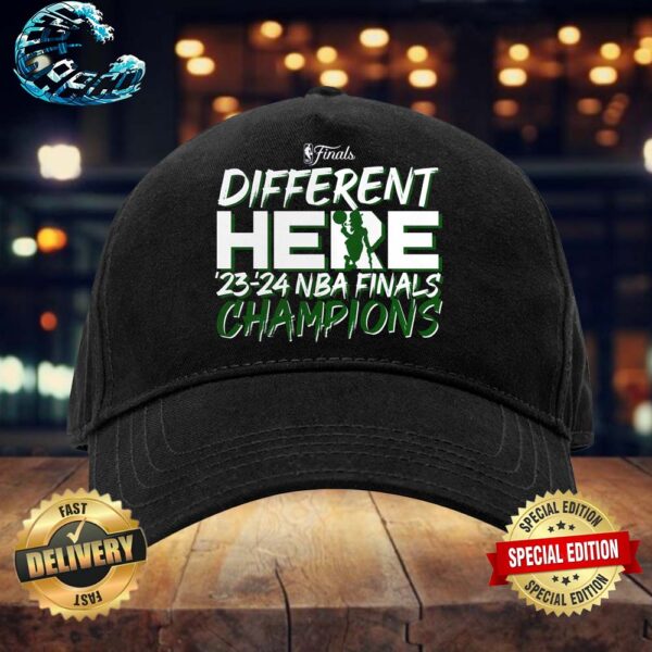 Boston Celtics Different Here 2024 NBA Finals Champions Pump Fake Hometown Originals Vintage Cap Snapback Hat