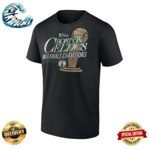 Boston Celtics Fanatics 2024 NBA Finals Champions Fast Break Finish Trophy T-Shirt