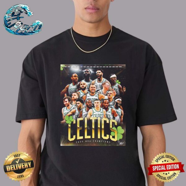 Boston Celtics Most Banners 18 In NBA History 2024 NBA Champions Premium T-Shirt