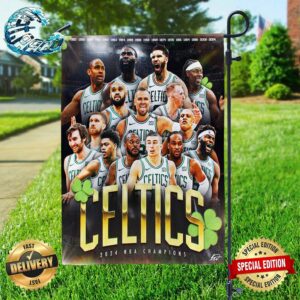 Boston Celtics Most Banners 18 In NBA History 2024 NBA Champions Two Sides Garden House Flag
