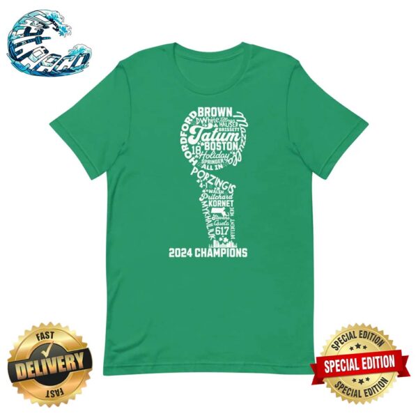 Boston Celtics NBA 2024 Champions Trophy Name Classic T-Shirt