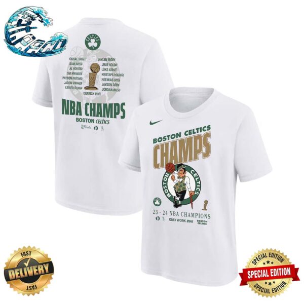 Boston Celtics Nike 2024 NBA Finals Champions Celebration Roster Two Sides Print Classic T-Shirt