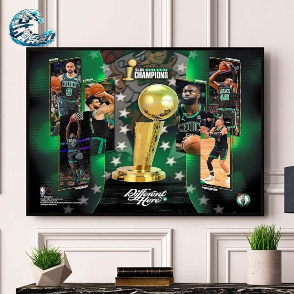 Boston Celtics Unsigned 2024 NBA Finals Champions Stylized Home Decor Poster Canvas