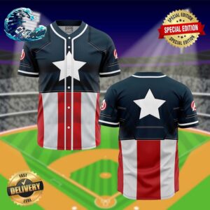 Captain America Cosplay Marvel Baseball Jersey