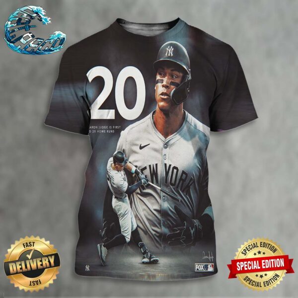 Congrats Aaron Judge New York Yankees Is The First To 20 Home Runs MLB All Over Print Shirt