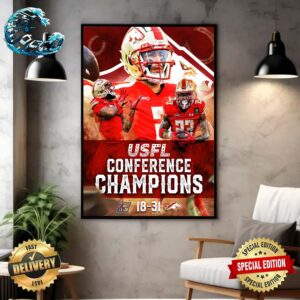 Congrats Birmingham Stallions 2024 USFL Conference Champions Wall Decor Poster Canvas