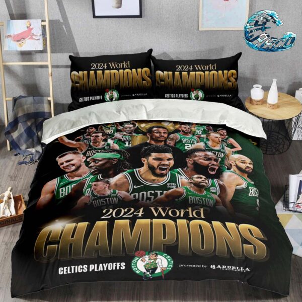 Congrats Boston Celtics Is 2024 World Champions NBA Finals Champions For The 18th Time Bedding Set