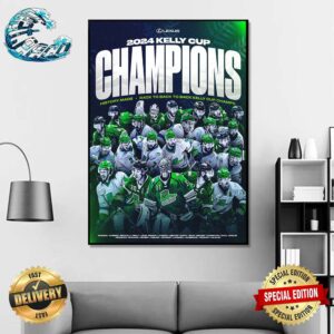 Congrats Florida Everblades Are The 2024 Kelly Cup Champions History Made Back To Back To Back Kelly Cup Champs Wall Decor Poster Canvas