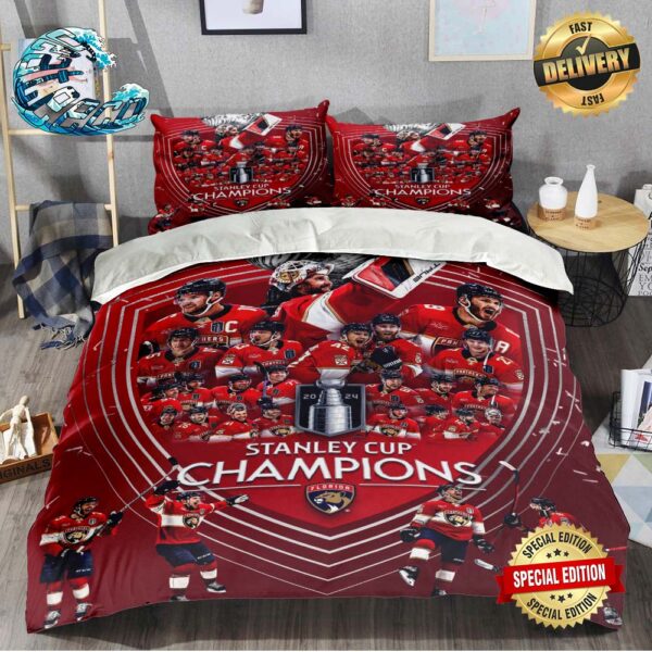 Congrats Florida Panthers Champions 2024 NHL Stanley Cup Bedding Set