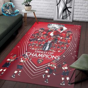 Congrats Florida Panthers Champions 2024 NHL Stanley Cup Rug Home Decor