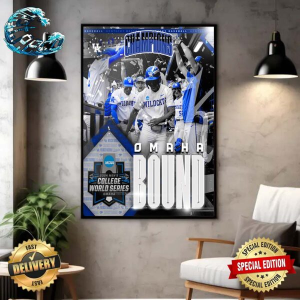 Congrats Kentucky Wildcats Baseball Road To Omaha Bound 2024 NCAA Men’s Baseball College World Series Home Decor Poster Canvas