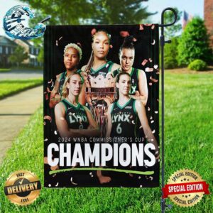 Congrats Minnesota Lynx 2024 Champions WNBA Commissioner’s Cup Two Sides Garden House Flag