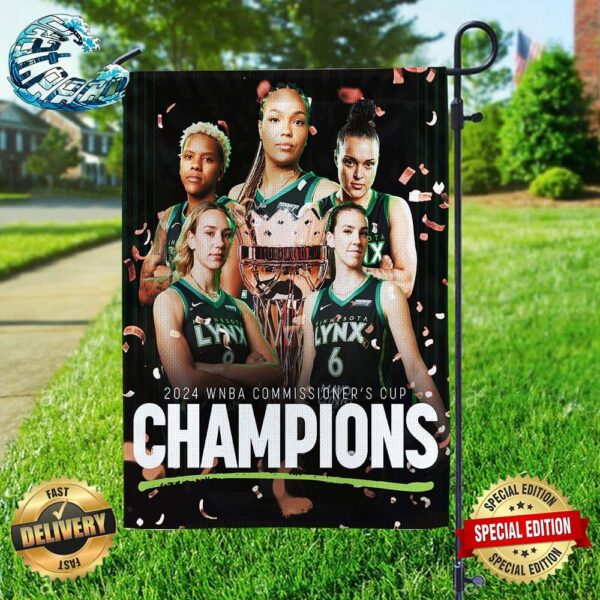 Congrats Minnesota Lynx 2024 Champions WNBA Commissioner’s Cup Two Sides Garden House Flag