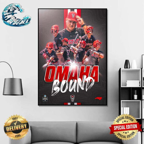 Congrats NC State Wolfpack Baseball Road To Omaha Bound 2024 NCAA Men’s Baseball College World Series Poster Canvas