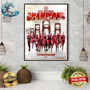 Congrats Oklahoma Sooners Women’s Softball 2024 National Champions There’s Only One Four-Peat In NCAA Softball History Home Decor Poster Canvas