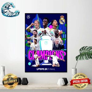 Congrats Real Madrid 2024 Champions UEFA Champions League London 24 Final Home Decor Poster Canvas