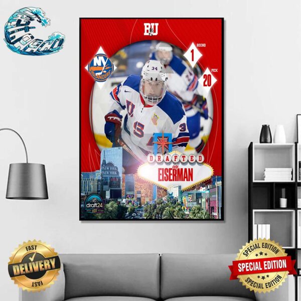 Congrats To Cole Eiserman On Being Selected 20th Overall By New York Islanders Home Decor Poster Canvas