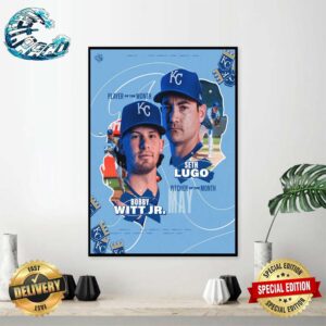 Congratulations To Our May Player And Pitcher Of The Month Award-Winners Bobby Witt Jr And Seth Lugo Home Decor Poster Canvas