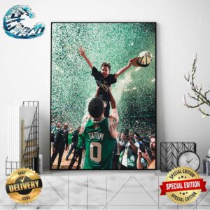 Core Memory Jayson Tatum And His Son Jayson Tatum Jr Celebrate The 2024 NBA Final Champions Poster Canvas