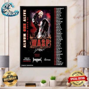 Death Angel Album One Alive World Tour 24 With Special Guests WASP Wall Decor Poster Canvas
