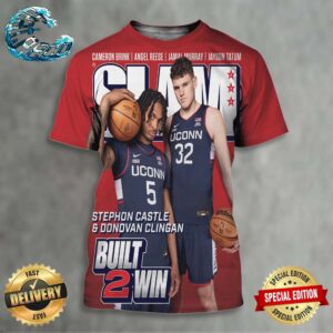 Donovan Clingan And Stephon Castle From UConn Huskies Built 2 Win Cover SLAM 250 All Over Print Shirt