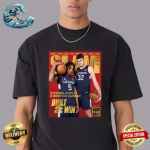 Donovan Clingan And Stephon Castle From UConn Huskies Built 2 Win Cover SLAM 250 Gold The Metal Editions Unisex T-Shirt