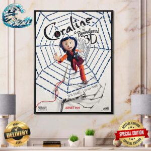 First Poster For The 3D Remastered Edition Of Coraline In Theaters On August 15 Home Decor Poster Canvas