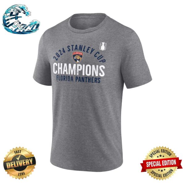 Florida Panthers 2024 Stanley Cup Champions Rush Tri-Blend Grey T-Shirt