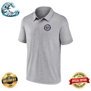 Florida Panthers 2024 Stanley Cup Champions Seal Logo Gray Polo Shirt