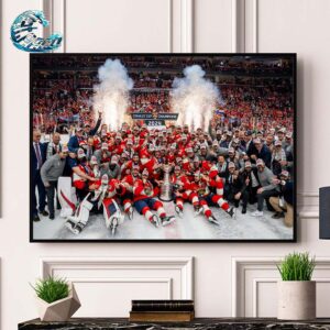 Florida Panthers 2024 Stanley Cup Champions Team Photo Celebrations Home Decor Poster Canvas