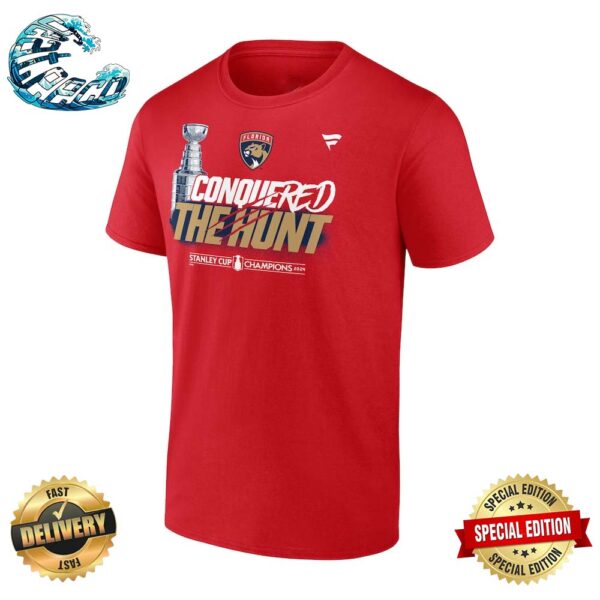 Florida Panthers Conquered The Hunt 2024 Stanley Cup Champions Celebration Premium T-Shirt
