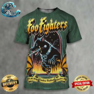 Foo Fighters London UK Night 2 Tonight Poster At London Stadium On June 22 2024 Artwork By Max Loffler All Over Print Shirt