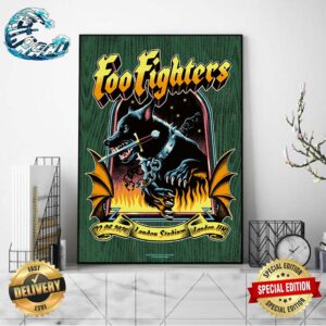 Foo Fighters London UK Night 2 Tonight Poster At London Stadium On June 22 2024 Artwork By Max Loffler Home Decor Poster Canvas