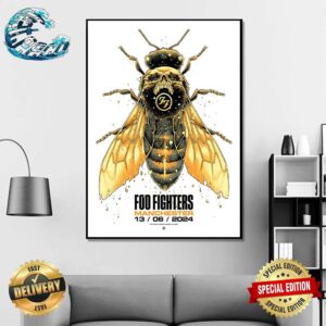 Foo Fighters Poster Tonight Manchester UK Night One At Emirates Old Trafford On June 13 2024 Wall Decor Poster Canvas