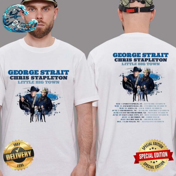 George Strait Play With Chris Stapleton And Little Big Town Shows Merch Tour Dates 2024 Two Sides Print Classic T-Shirt