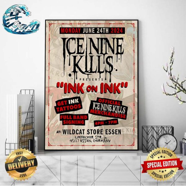 Ice Nine Kills Presents INK On INK At Wildcat Store Essen On June 24 2024 In Limbecker Str At 45172 Essen Germany Poster Canvas