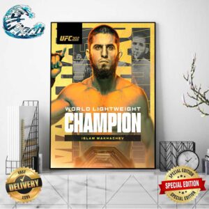 Islam Makhachev World Lightweight Champion At UFC 302 Home Decor Poster Canvas