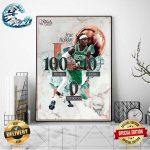 Jrue Holiday First Player With 100+ Minutes 10+ Assists And O Turnovers NBA Finals Home Decor Poster Canvas