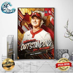 Kelly Maxwell Oklahoma Sooners SoftballIs Most Outstanding Player 2024 NCAA Softball Womens College World Series Poster Canvas