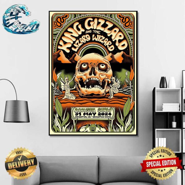 King Gizzard And The Lizard Wizard Poster Acoustic Show On May 31 2024 At Brighton Dome In Brighton UK Wall Decor Poster Canvas