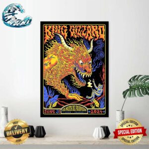 King Gizzard And The Lizard Wizard The Final Poster Of The Series At Les Nuits De Fourviere In Lyon France On June 3rd 2024 Home Decor Poster Canvas