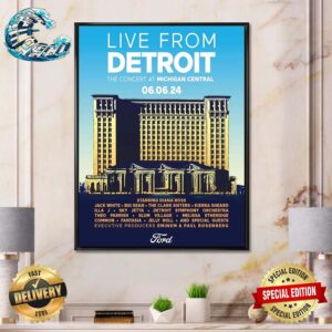 Eminem And Paul Rosenberg Live From Detroit The Concert At Michigan Central On Jun 6 2024 Home Decor Poster Canvas