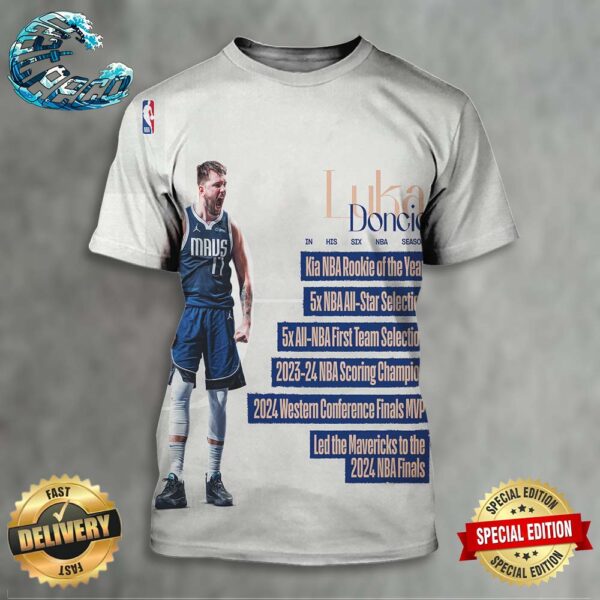 Luka Doncic In His Six NBA Seasons All Over Print Shirt
